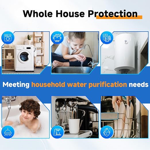 Carcasa para Filtro de Agua PUREPLUS 10"x4.5" — Sistema de Pre-Filtración Universal con Manómetro y Puerto NPT 1"