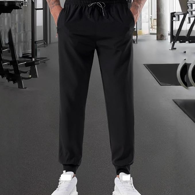 Joggers Deportivos para Hombre – Poliéster Secado Rápido con Bolsillos con Cierre