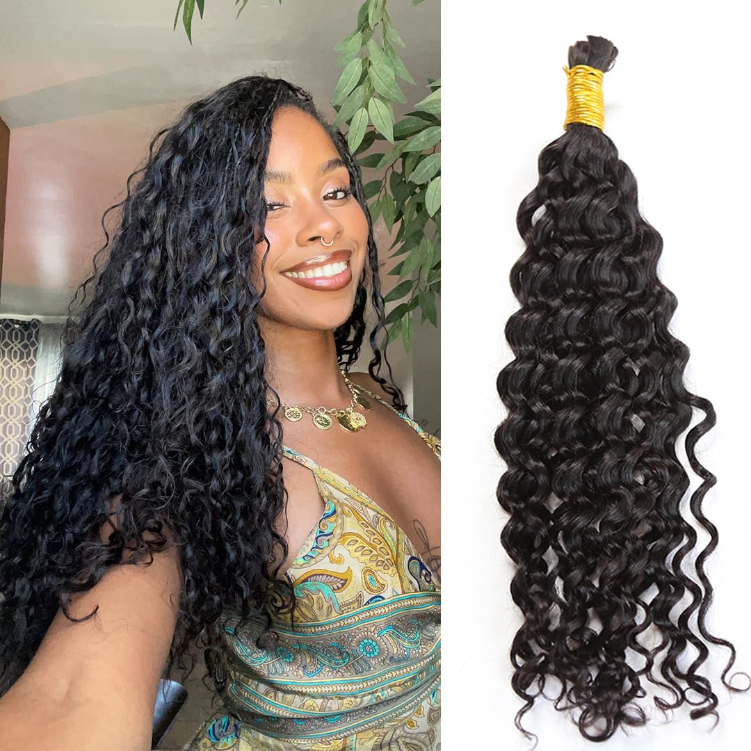 Cabello Humano para Trenzar YWIGS Water Wave – 100g, Textura Bohémia Virgen, 20 Pulgadas | Natural Color (NC)