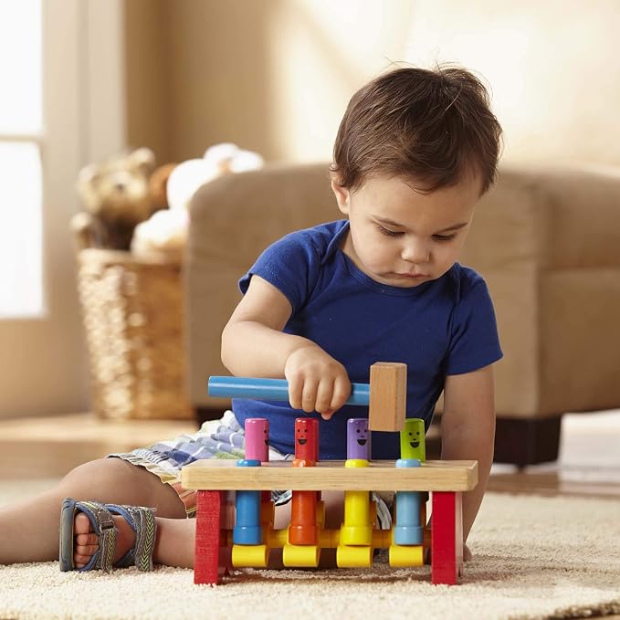 ⚠️ No Incluye el Martillo de Madera — Melissa & Doug Banco de Juguete de Madera de Lujo | Para Niños de 2 a 4 Años