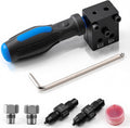 USADO-Kit de herramientas para abocardar líneas de freno wutapao, herramienta de doble abocardado SAE de 3/16" y 1/4" para líneas de freno, crea abocardados simples, dobles y de burbuja para líneas de freno e hidráulicas de vehículos (7 piezas)