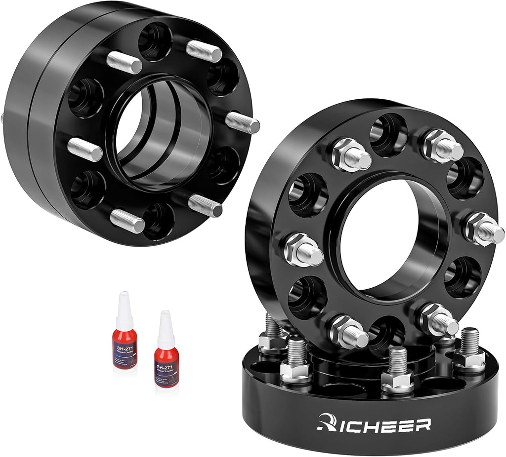 Espaciador de rueda centrado en el cubo Richeer de 1.5'' 6x5.5 para Sierra Silverado 1500, espaciadores de rueda de 6x139.7 mm con pernos de 14x1.5 y orificio de 78.1 mm para Tahoe Avalanche 1500 Suburban Escalade Express Yukon