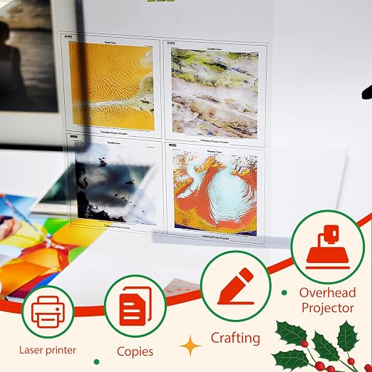 Película de Transparencia Láser Uinkit OHP – 50 Hojas para Impresora Láser y Copiadora