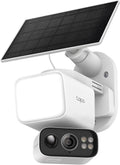Cámara de seguridad inalámbrica Tapo 2K para exteriores con foco, movimiento horizontal y vertical, batería solar, seguimiento de movimiento con IA de 360°, detección de personas y vehículos, almacenamiento local sin suscripción o nube opcional, kit C615F 