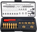 Juego de 15 piezas de herramientas para roscar métricas TOMMARS, kit de reparación y restauración de roscas M6, M8, M10 y M12.