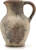 SIDUCAL Jarrón rústico de cerámica con asa, de terracota, minimalista, para decoración del hogar, mesa, sala de estar, estantería y Navidad (gris) 