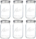 Tarros de cristal de boca ancha WELLIFE, paquete de 6 tarros de cristal de 946 ml (32 oz) para encurtidos, conservas, fermentación y almacenamiento de alimentos. Aptos para microondas y lavavajillas.