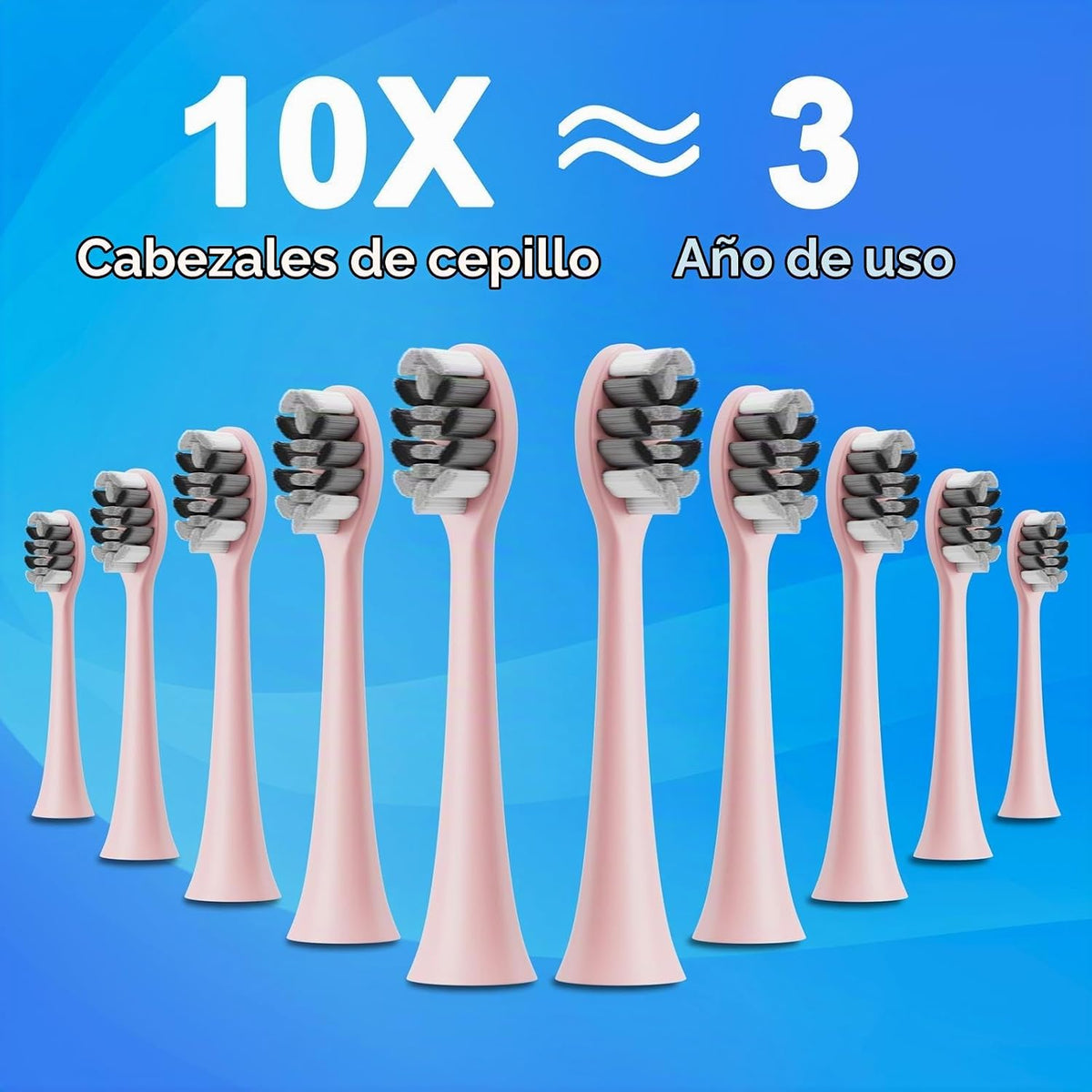Kuicur Cepillo de dientes eléctrico suave portátil con estuche de viaje, duración de la batería más grande de 90 días, 10 cabezales de cepillo, 5 modos de limpieza profunda, diseñado ergonómicamente