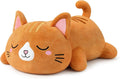 Peluche de Gato con Peso TOYSYM – Gato Naranja con Cuentas, Almohada Antiestrés