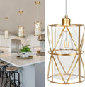 7"x10" Brushed Gold Pendant Light - Modern Kitchen Island Lighting with Clear Glass Shade for Foyer, Dining Room, Entryway