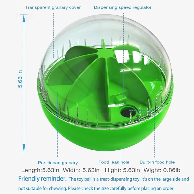 Pelota de golosinas para perros, rompecabezas de comida para perros, alimentador lento, juguetes interactivos chirriantes de estimulación mental, dispensador de golosinas para perros