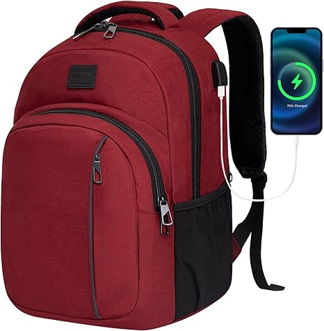 LARIPOP Mochila para portátil de 15.6 pulgadas, 30 L, ligera, Oxford de viaje, negocios, para hombres y mujeres, bolsa de computadora resistente al agua con carga USB, bolsillo antirrobo, correa de equipaje, respaldo acolchado ergonómico