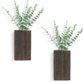 Dahey Paquete de 2 macetas de madera para pared con eucalipto artificial para colgar en la pared, maceta de bolsillo para plantas falsas de interior, vegetación, sala de estar, dormitorio, cocina, decoración del hogar y la oficina