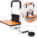 Barandillas de cama ONLYCARE para la seguridad de adultos mayores con luz con sensor de movimiento, barandilla de asistencia de cama ajustable en altura con bolsa de almacenamiento