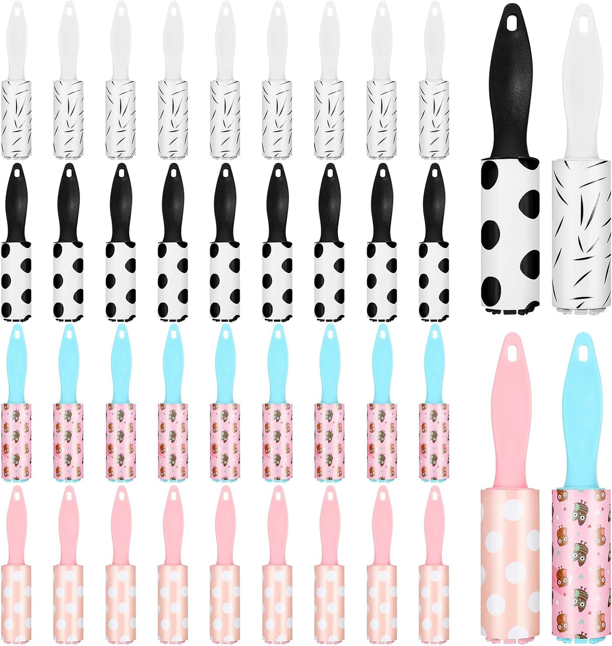 40 mini rodillos quitapelusas para viajes, tamaño pequeño con 30 hojas cada uno, compactos y portátiles para pelo de mascotas, ropa, muebles, interior del coche, 5,9 x 1,18 pulgadas