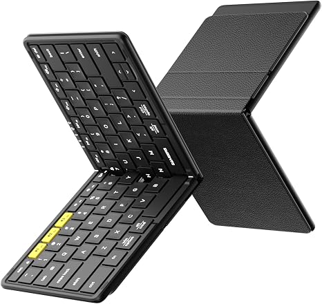 Samsers - Teclado Bluetooth plegable de tamaño completo para tableta y teléfono portátil