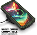 Simicoo Compatible with iPhone 15 Pro Max Metal Case with Screen Protector Camera Protector Military Rugged Heavy Duty Shockproof Case with Metal Kickstand Full Body Tough Dustproof Case(Green)