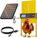 Puerta automática para gallinero Okkobi con energía solar, pantalla LCD, control remoto, sensor de luz y temporizador, función anti-pellizco para seguridad