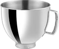 Tazón de acero inoxidable de 5 cuartos de galón, compatible con batidoras de pie KitchenAid de 4,5 cuartos (4,3 L) y 5 cuartos (4,7 L) (acero inoxidable pulido). 