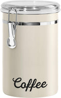 Bote para Café Oggi Acero Inoxidable 1.85 L (62 fl oz) | Tapa Hermética Cierre Abrazadera | Tapa Superior Transparente | Color Gris Cálido | Cocina Despensa | 1 Unidad