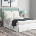 Faldón de Cama King Size Blanco – Caída 21", Envolvente, Algodón, Sin Levantar Colchón