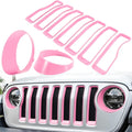 Insertos de Parrilla y Cubierta de Faros para Jeep Wrangler JL Sport 2018-2022 — Color Rosa
