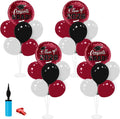 Decoraciones Graduación - 4 Set Bases Globos, Clase 2026 Felicidades Graduado Centros Mesa Fiesta Graduación Granate Negro