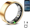 Mirlray Anillo Inteligente para Mujer y Hombre | Rastreador de Salud | Monitor de Oxigeno en Sangre y Ritmo Cardiaco | Bateria de Larga Duracion Anillo de Sueno | Impermeable | Oro Rosa Talla 7