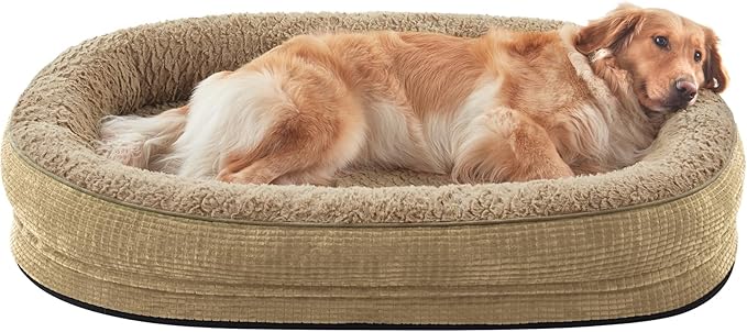 Cama ortopédica Pawk para perros grandes, 107 x 81 cm, marrón claro.