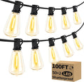Guirnalda de luces exteriores de 30 metros con 50+2 bombillas LED Edison regulables, resistentes al agua
