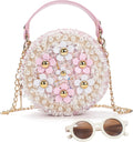 Bolsa de Hombro LJCTULY para Niñas 3-14 Años – Rosa con Gafas Redondas y Monedero | Regalo Ideal Princesa