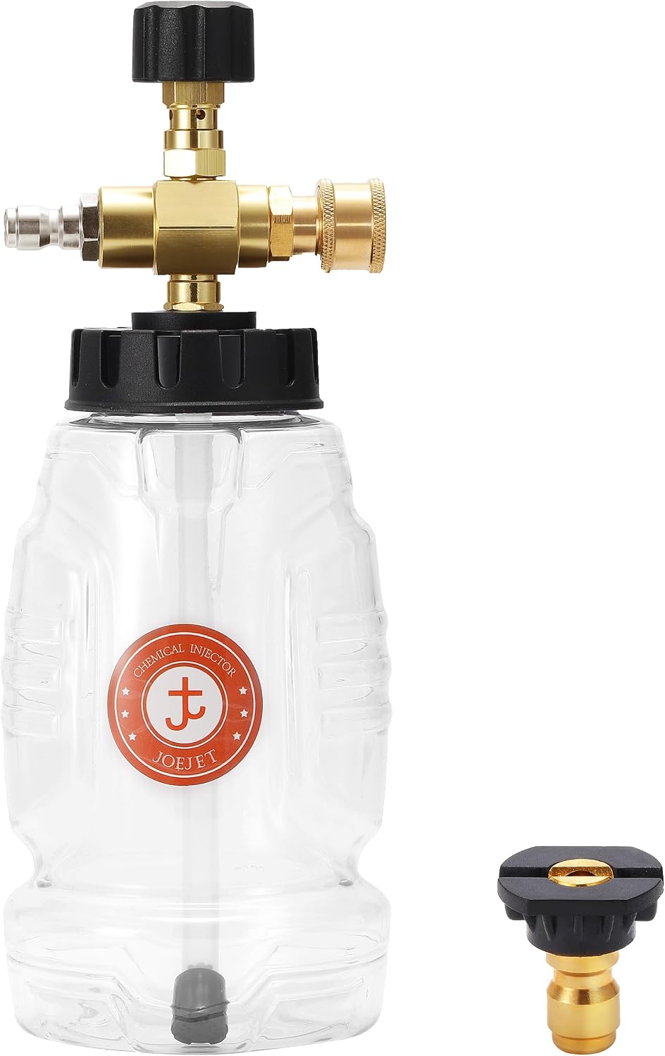 Inyector Químico Ajustable JOEJET para Hidrolavadora – 3600 PSI, Conector 1/4", Botella 1 Litro