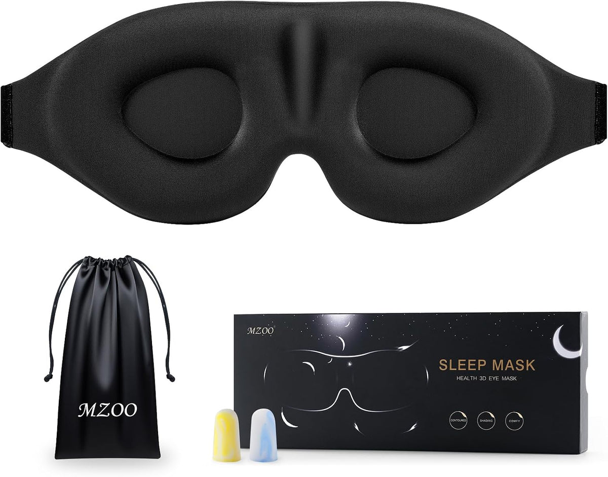 Antifaz MZOO 3D para Dormir – Sin Presión Ocular, Bloqueo Total de Luz, Ideal para Viajes