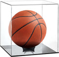 Clear Basketball Display Case Acrylic Box Football Basketball Storage Collectible Sports Memorabilia Holder with Stand(Product Includes Protective Film on Both Sides)