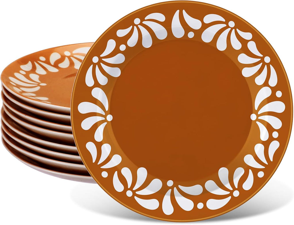 Potchen Vajilla de Barro Talavera 8 Piezas Cielito Lindo | Platos de Ceramica para Fiesta Mexicana | Aptos para Lavavajillas y Horno