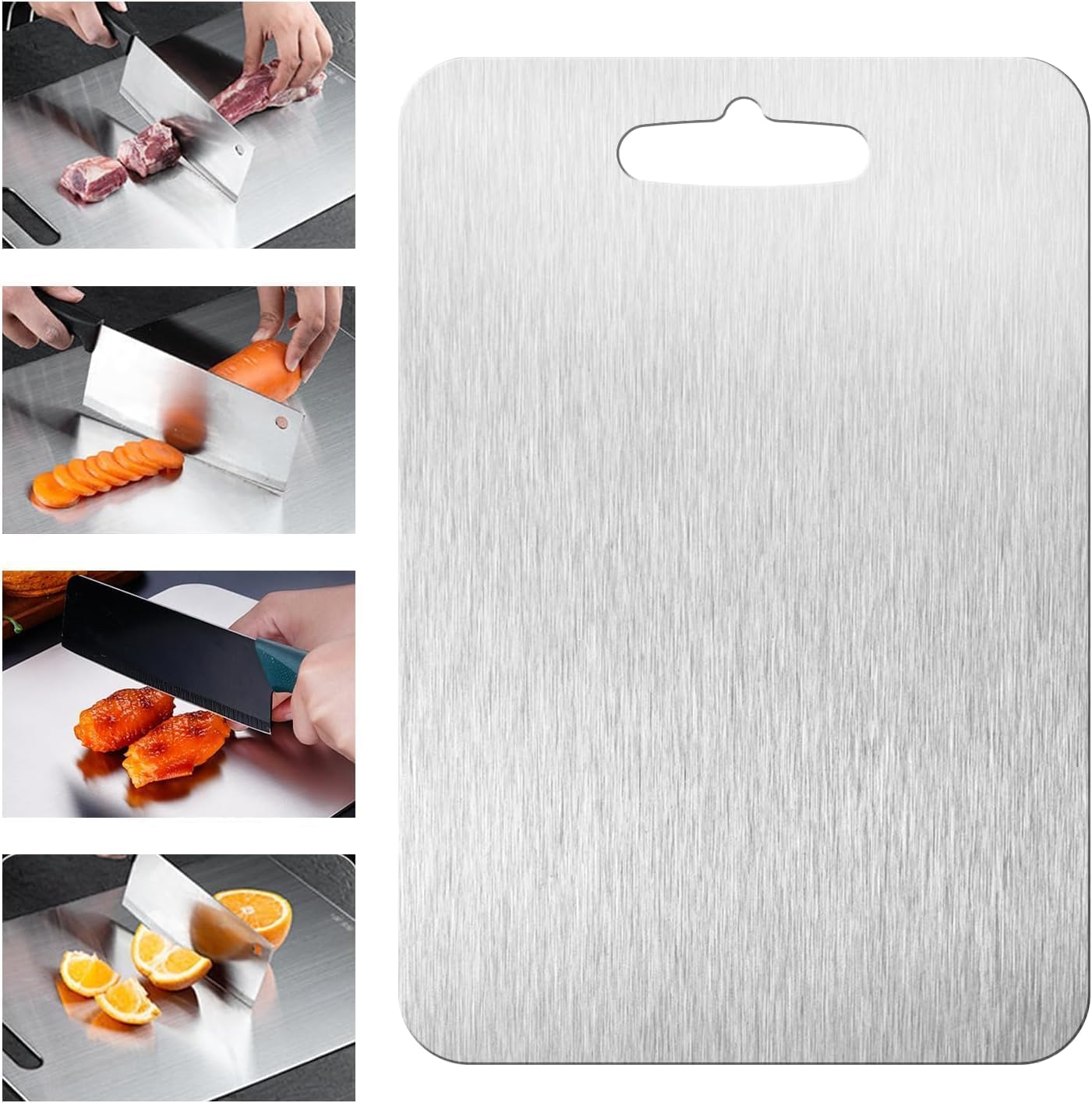 Titanium Cutting Board, 100% Pure Titanium Cutting Boards for Kitchen, Upgrade Hygiene & Durability Food-Grade Cutting Boards for Meat Fruit & Vegetable (12"L x 9"W)