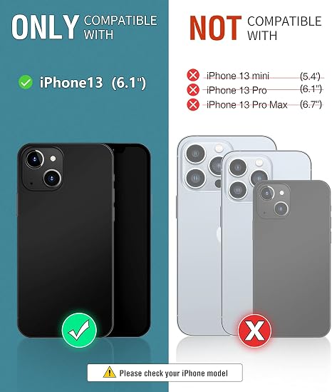 Funda Cartera OCASE Retro para iPhone 13 — Bloqueo RFID, Soporte, TPU Antigolpes, Cuero PU Flip, Azul (6.1")