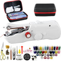 FALTAN 2 PIEZAS-Maquina de Coser de Mano con Estuche Negro y Kit de Costura 109 Piezas | Mini Portatil Inalambrica para Adultos y Principiantes