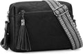 SYTRAH Crossbody Bags for Women, Triple Zip Crossbody Purses for Women Trendy, Cell Phone Purse Shoulder Handbag with Adjustable Strap Pure Black