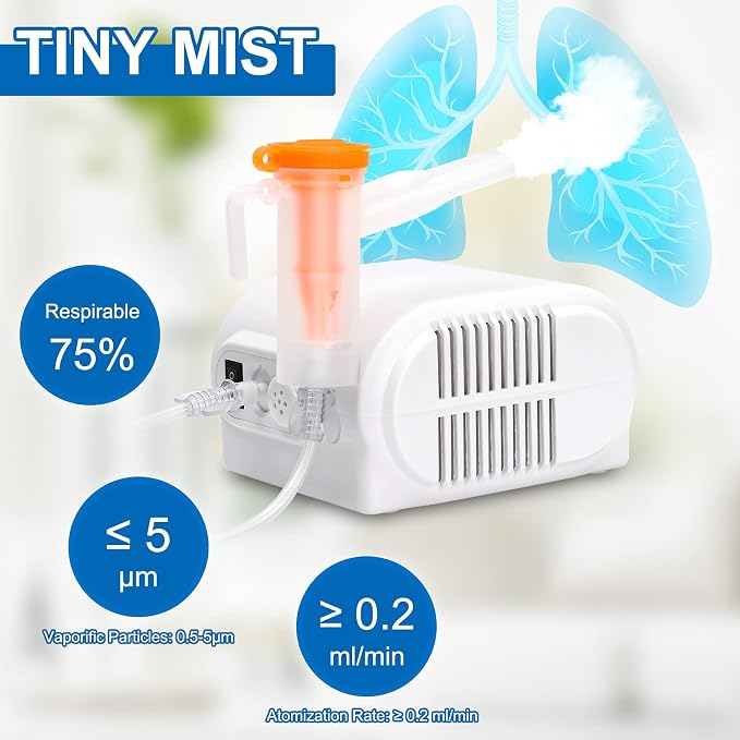 Nebulizador para Adultos y Niños con Compresor y Accesorios Completos