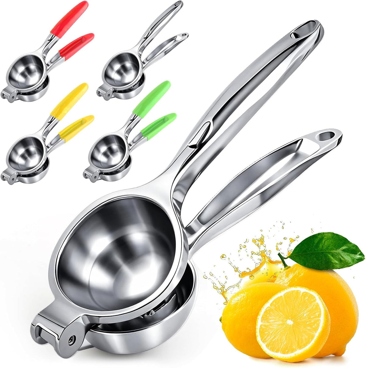 Exprimidor de Limón Grande de Acero Inoxidable — Manual, Resistente y Fácil de Limpiar