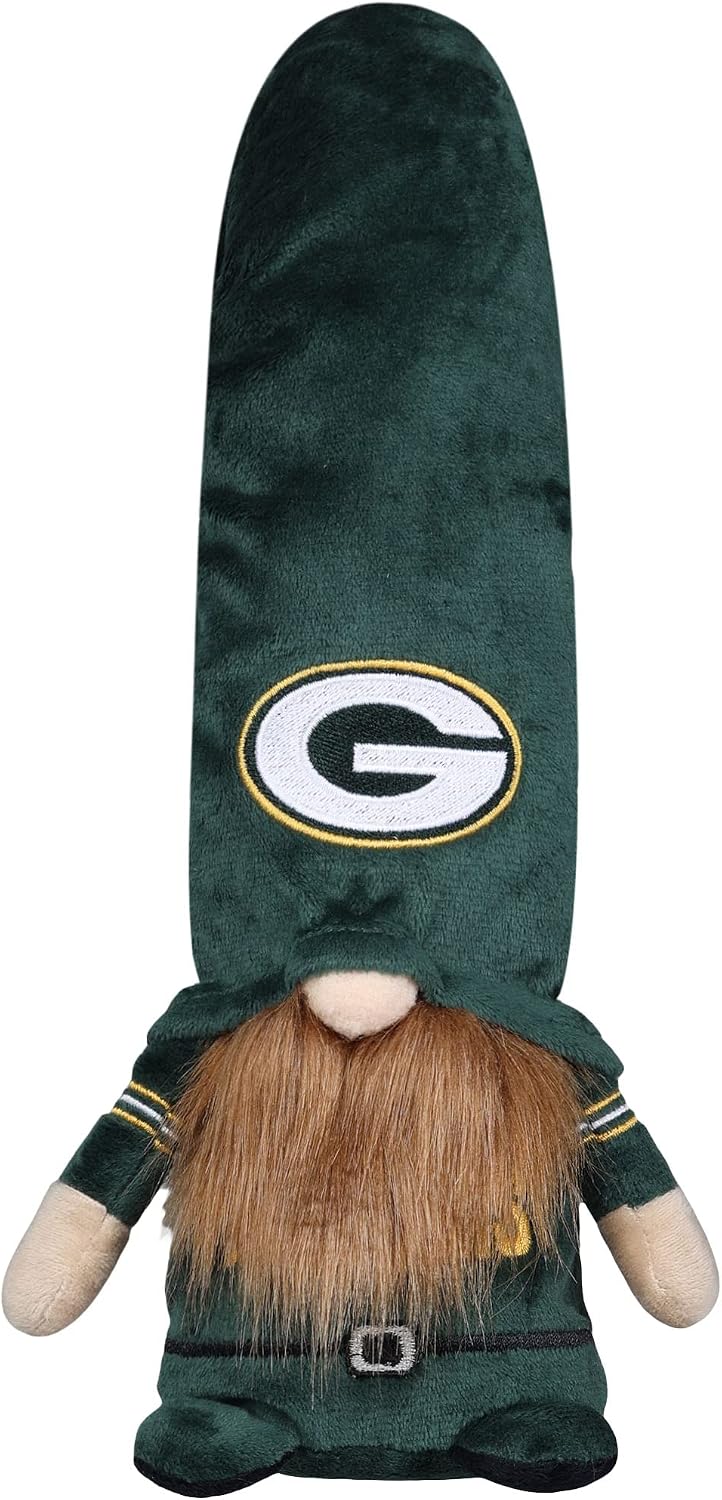 FOCO Green Bay Packers NFL Gorro de lana con gnomo de peluche