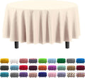 Mantel Redondo Plástico Premium 84" – Pack de 12 | Marfil
