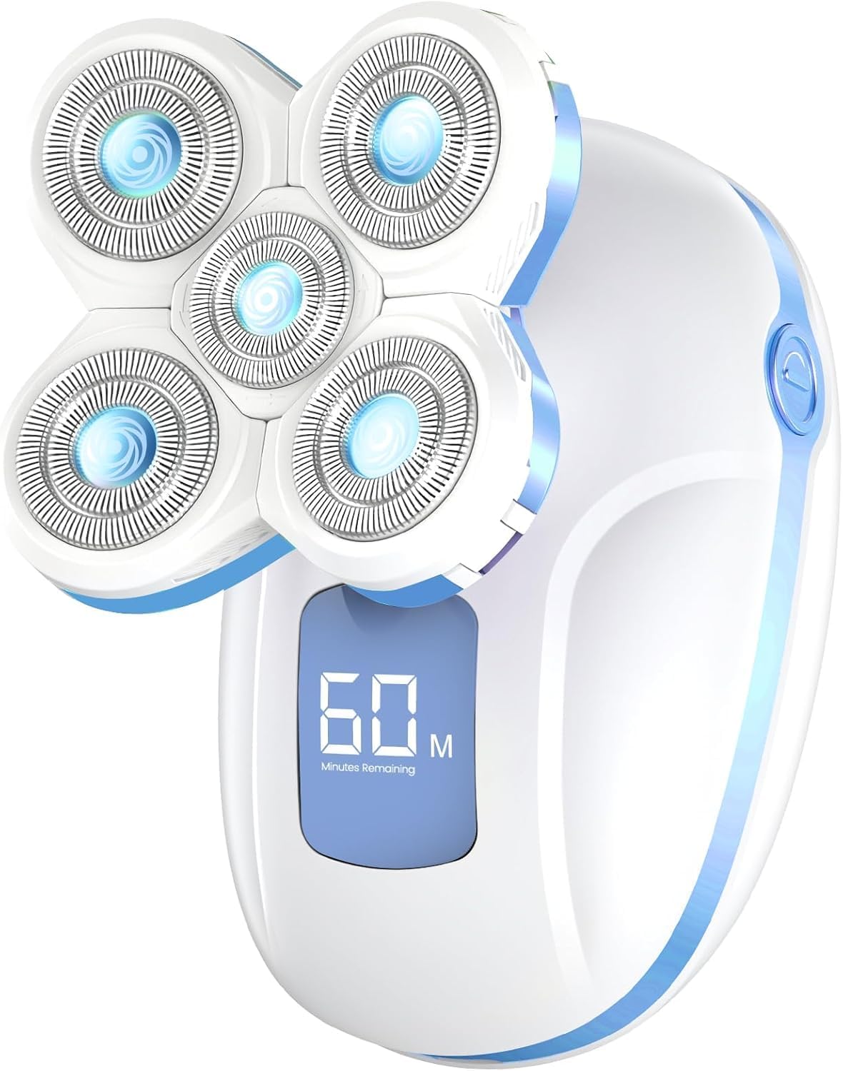 Afeitadora Eléctrica Rotativa para Mujer – Uso Seco y Húmedo, Indolora, Azul Cielo
