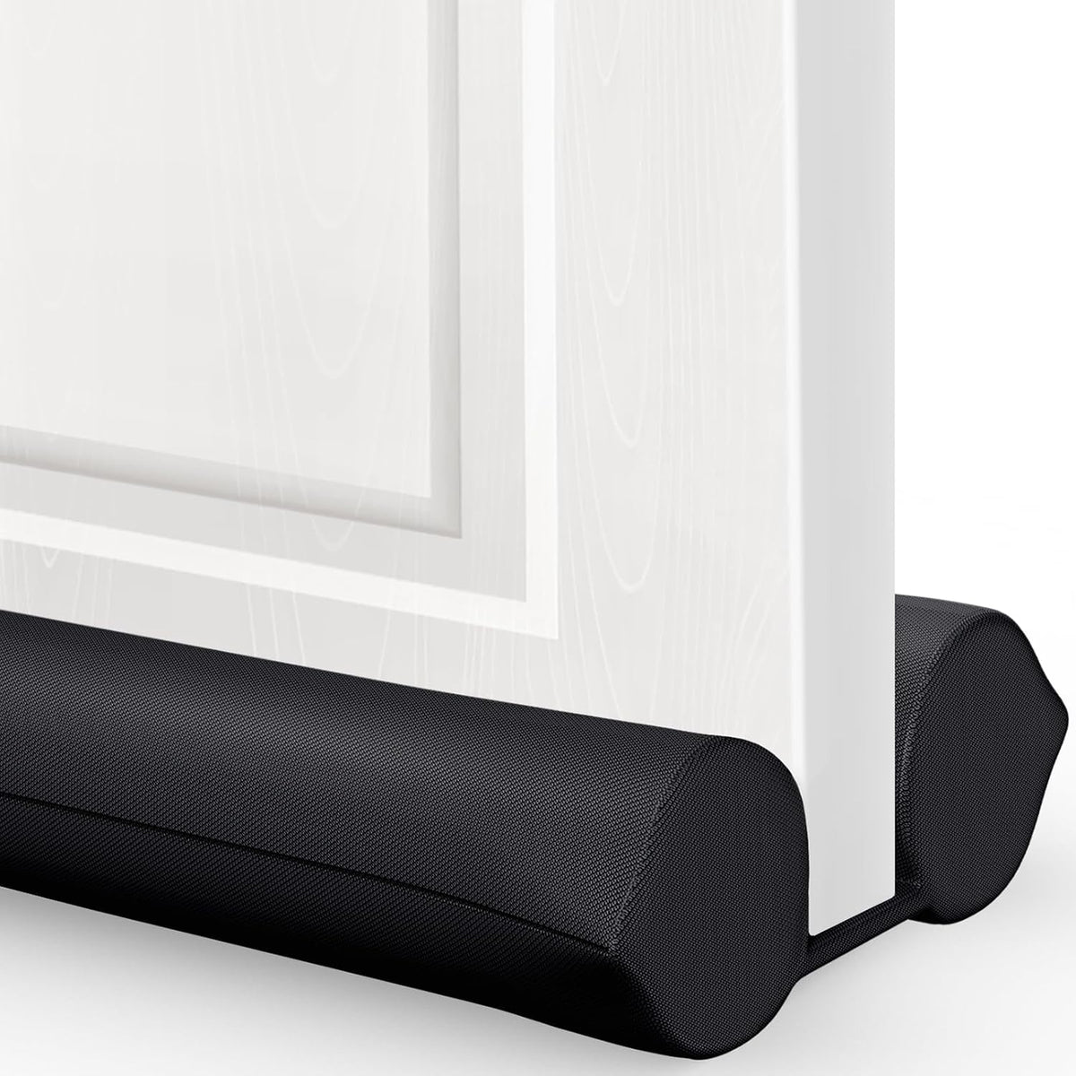 Burlete inferior para puerta Comfyanno - Sello y relleno de huecos para la parte inferior de la puerta - Se adapta a puertas de 76 cm a 91 cm, bloquea el ruido, el sonido, el aire, los insectos y el polvo, fácil de instalar, bloqueo de doble cara, negro