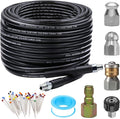 ZOFINE Sewer Jetter Kit, 50FT, 5800PSI, Plastic, 1/4 Inch NPT, 600 Inches, 1 Pack, 50FT