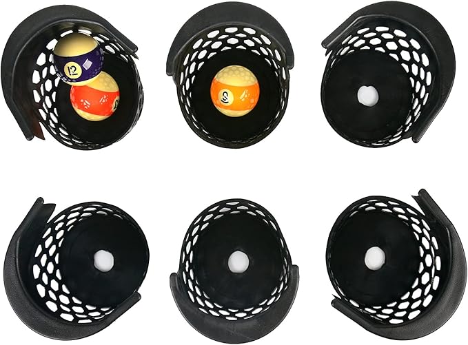 Billiard Pool Table Pockets Heavy Duty PU Leather Billiard Pockets Set of 6，Including 4 Corner Pockets and 2 Side Pockets