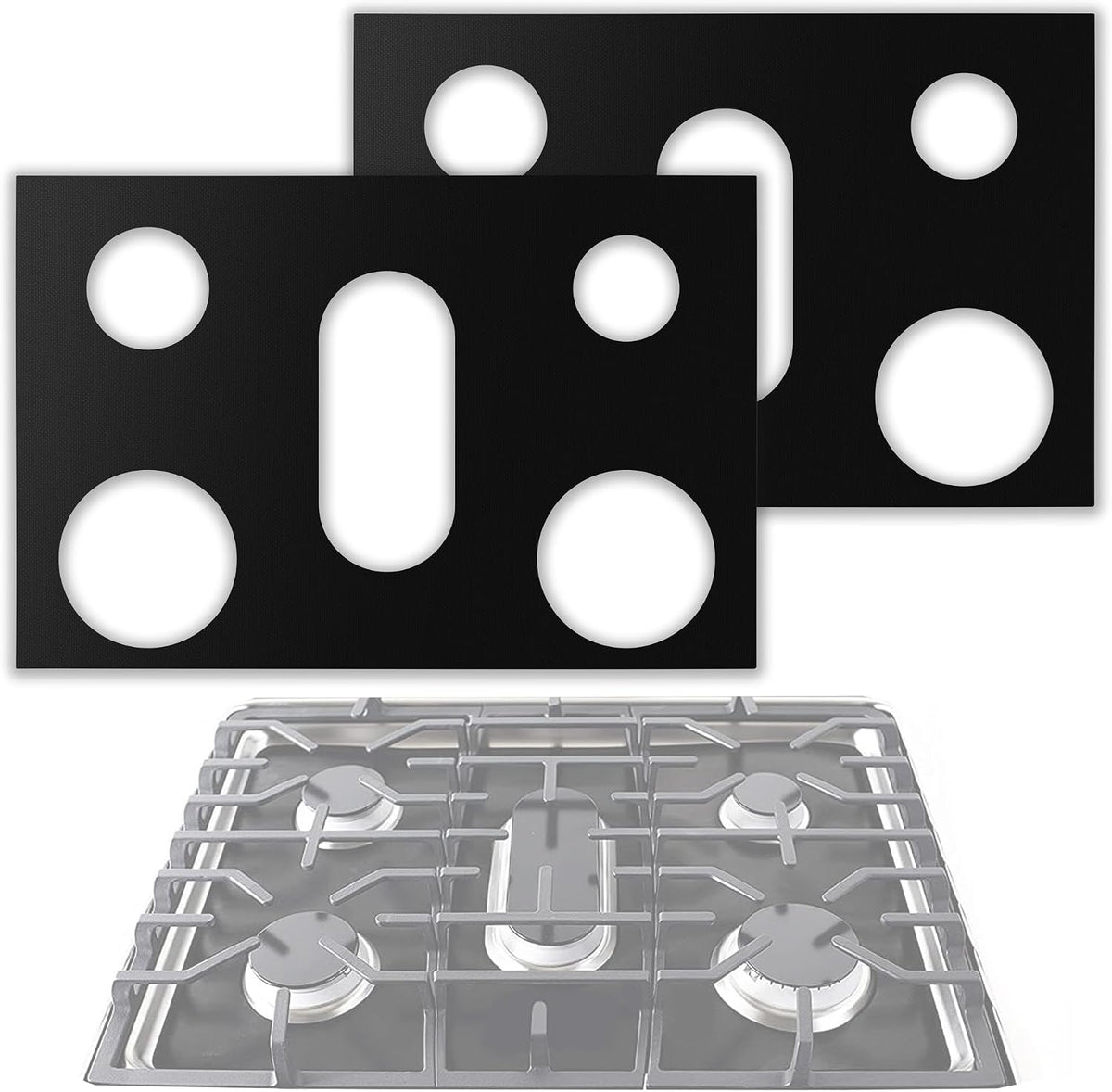 2 protectores para quemadores de estufa LG de 30 pulgadas | Compatible con los modelos LRGL5825, LRGL5823, LSGL5833F, LGLDG4315, LRG4115, LRG4113, LDG4313 y más | Protectores reutilizables para quemadores de estufa de 0,4 mm de grosor