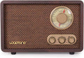 Radio LoopTone FM AM Retro de Madera con Bluetooth, Reproducción de MP3 y Antena, Altavoz Incorporado para Cocina, Sala de Estar y Cafetera