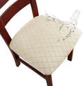 Fundas impermeables Genina para sillas de comedor, fundas elásticas extraíbles y lavables para cojines de sillas de comedor y cocina (Argyle-Beige, 4 unidades)